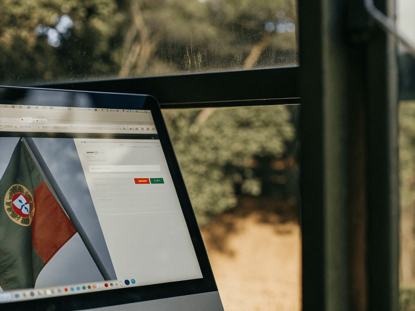 Online support page on your computer screen