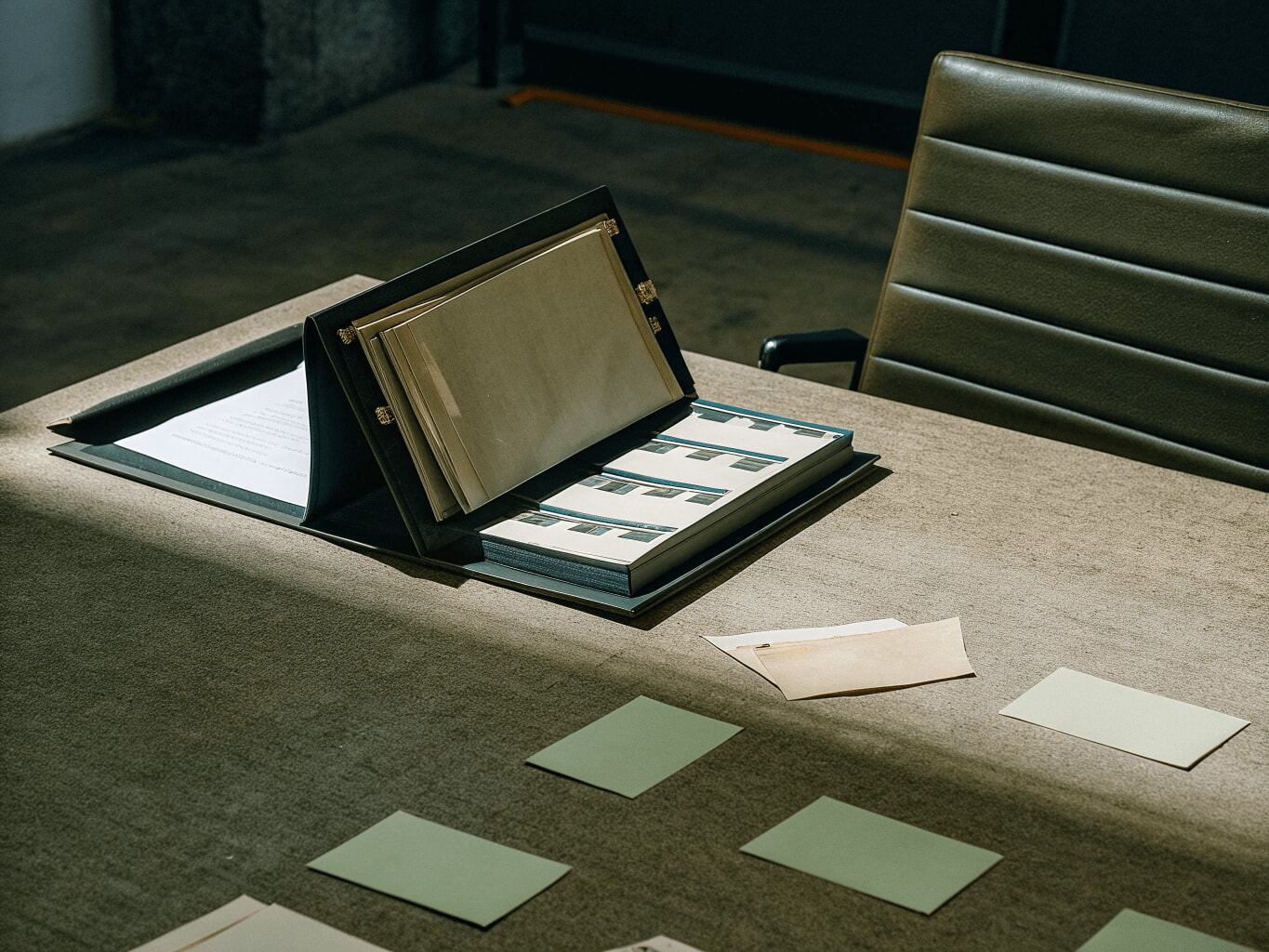Desktop with administrative documents in Portuguese