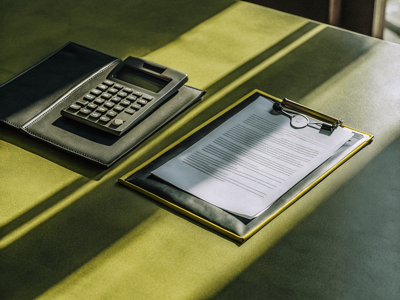 Signed business contract and payment receipt